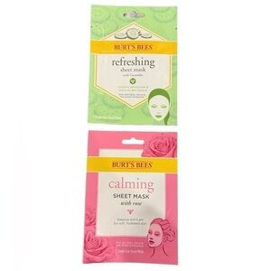 Burt’s Bees Calming Refreshing Sheet Moisturizing Facial Face Mask Set of 2!